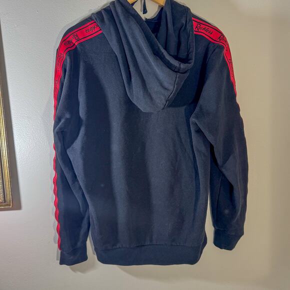 Young & Reckless Los Angeles Side Stripe Hoodie | Black Red Script Pullover - Picture 4 of 6